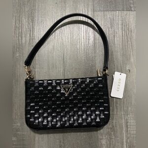 Guess Black Woven Shoulder Bag